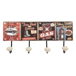 [6Y5012] Wall Coat Rack Red 40x7x18 cm