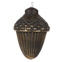 Weihnachtskugel Schwarz Goldfarbig Ø 6x8 cm