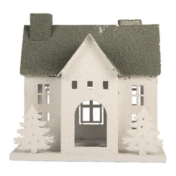 [6Y6068] Dekoration Haus Weiß Grün 26x17x26 cm