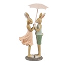 Decorazione Conigli Beige Rosa 12x10x26 cm