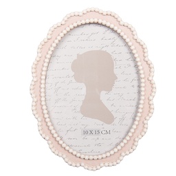 [2F1302] Picture Frame Pink White 13x2x18 cm / 10x15 cm