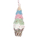 Décoration gâteau pendentif Marron Blanc Ø 5x13 cm