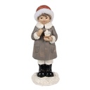 Christmas Decoration Statue Child Grey, White 6x6x14 cm