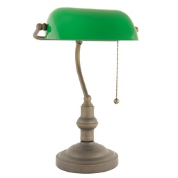 [5LL-5125] Schreibtischlampe Grün, Braun Ø 27x40 cm E27/max 1x60W