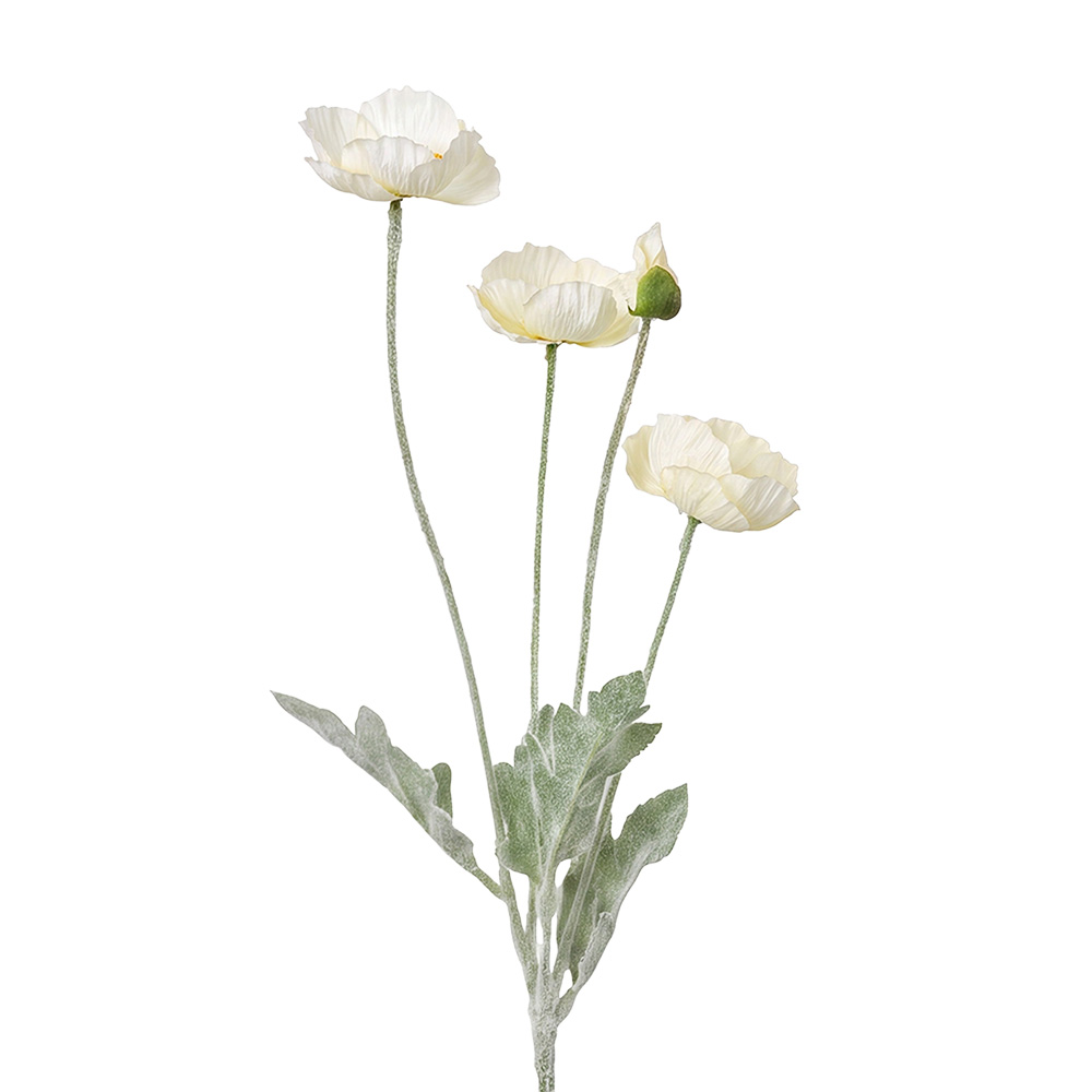 Decorative branch with flowers White Green