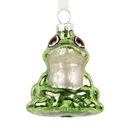 Clayre & Eef Kersthanger Kikker 5x4x7 cm Groen Glas