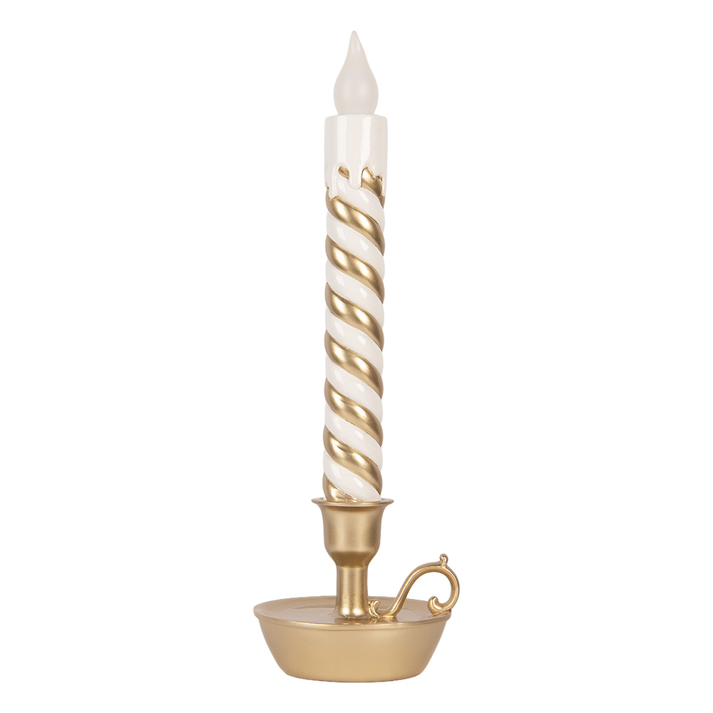 Candela di decorazione con LED Color oro Bianco 13x12x39 cm