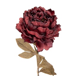 [5PL0247R] Fleur artificielle Pivoine Rouge Vert 14x14x70 cm