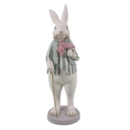 [6PR3145] Statua Decorativa Coniglio Bianco 12x9x31 cm