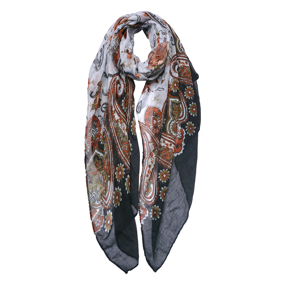 Foulard Donna stampato Nero 90x180 cm