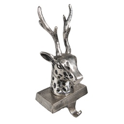 [6AL0070] Hook Christmas Stocking Reindeer Silver 12x7x28 cm