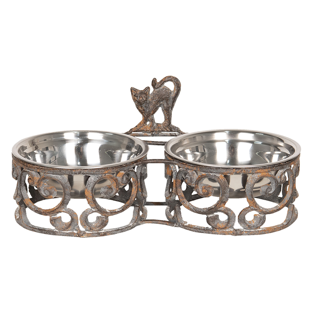 Ciotola per Gatti Marrone 35x16x15 cm / 2x750 ml
