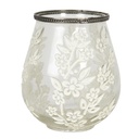 Porte-lampion en verre Fleurs Transparent Ø 15x18 cm