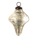 Palla di natale Argento, Bianco Ø 7x9 cm