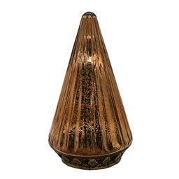 [6GL4571KO] Image de décoration de Noël Sapin de Noël avec LED Couleur cuivre Ø 11x19 cm