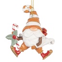 Décoration pendentif Père Noël Orange Blanc 8x4x10 cm