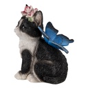 Statua Decorativa Gatto Nero, Bianco 12x10x15 cm