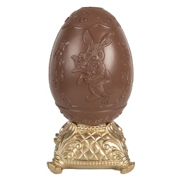 [6PR4105] Decoration Statue Egg Brown Golden color 14x14x25 cm
