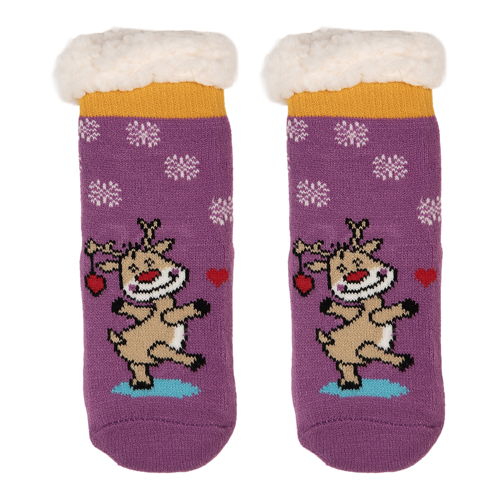 Children's socks Purple Beige one size