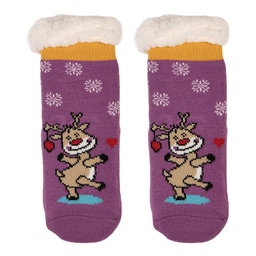 [JZSKC0014] Calzini per Bambini Viola Beige one size