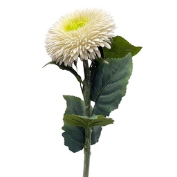 [5PL0326W] Branche décorative avec fleurs Blanc Vert 86 cm