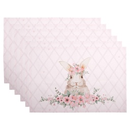 [FEB40-1] Sets de table (lot de 6) Rose 48x33 cm