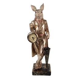 [6PR4083] Décoration des Lapin Blanc or Rose 11x10x35 cm