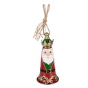 Decoration Bell Red White Ø 13x26 cm