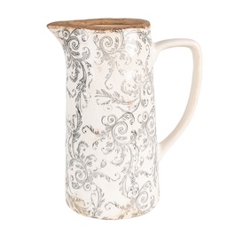 [6CE1921L] Brocca Decorativa Beige Grigio 21x14x26 cm