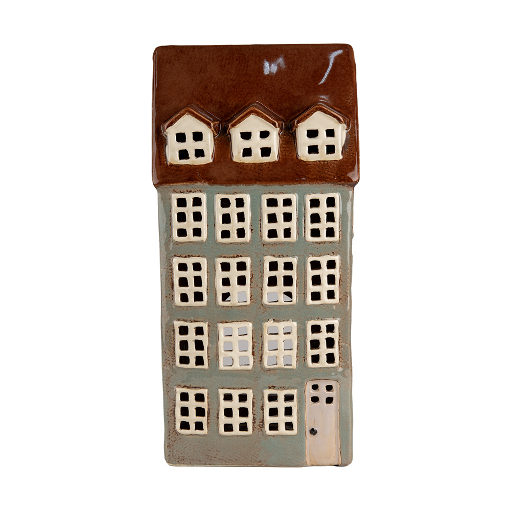 Waxinelichthouder huis 15x11x30 cm