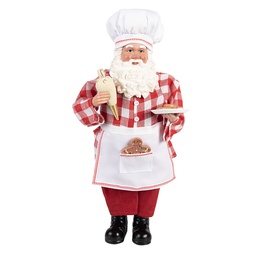 [66229] Decorazioni Natalizie Babbo Natale Rosso Bianco 22x19x45 cm
