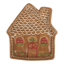 [6CE2360] Geschirr Frühstuckteller Braun Weiß 20x18x3 cm