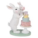 Decoration Rabbit White Multi 21x10x27 cm
