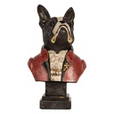 Deko Hund Büste Schwarz Rot 15x12x26 cm