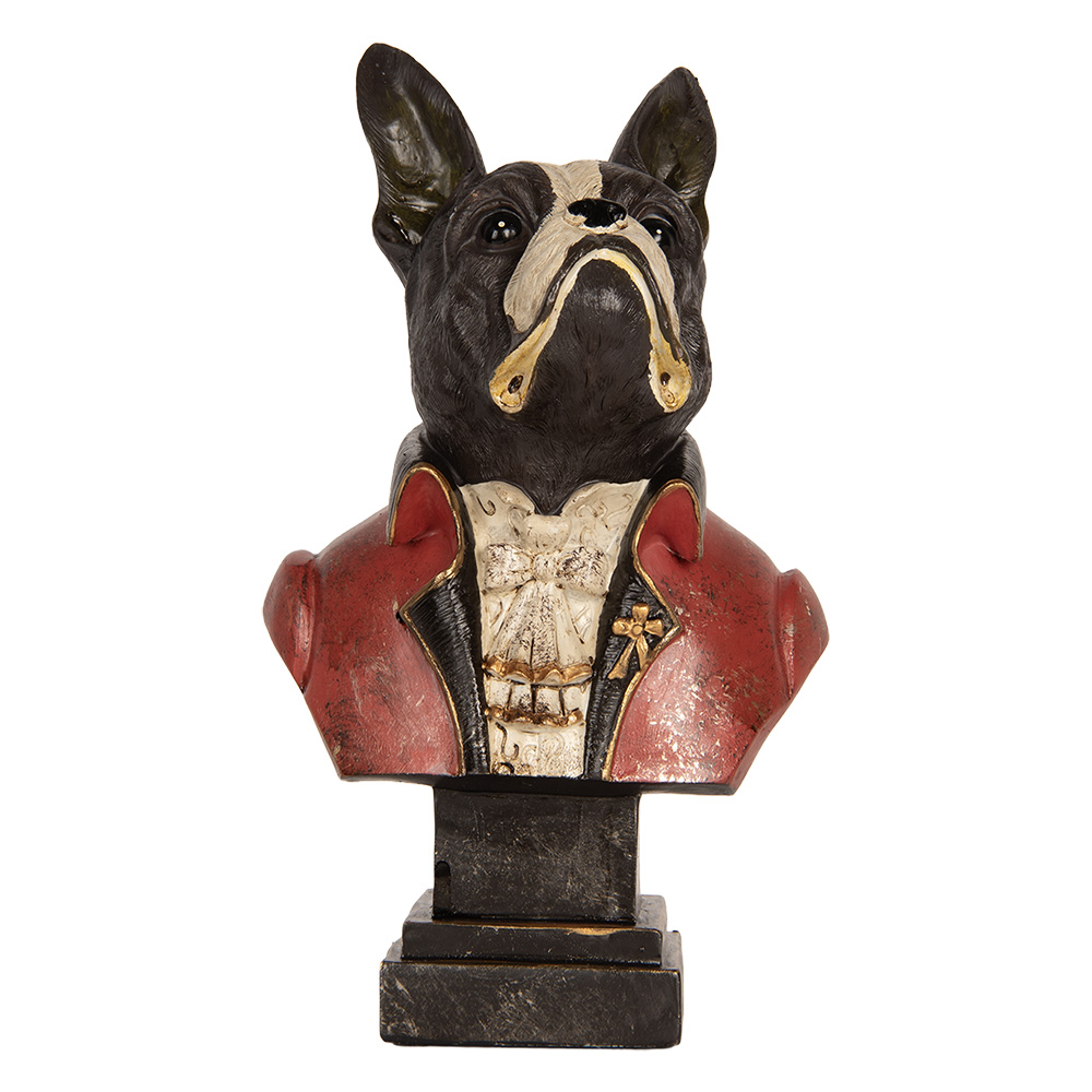 Decoratie buste hond 15x12x26 cm