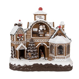 [6PR4313] Decorazione casa con LED Marrone Bianco 33x17x30 cm / 3xAA