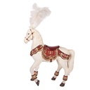Deko Pferd Weiß Rot 35x12x56 cm