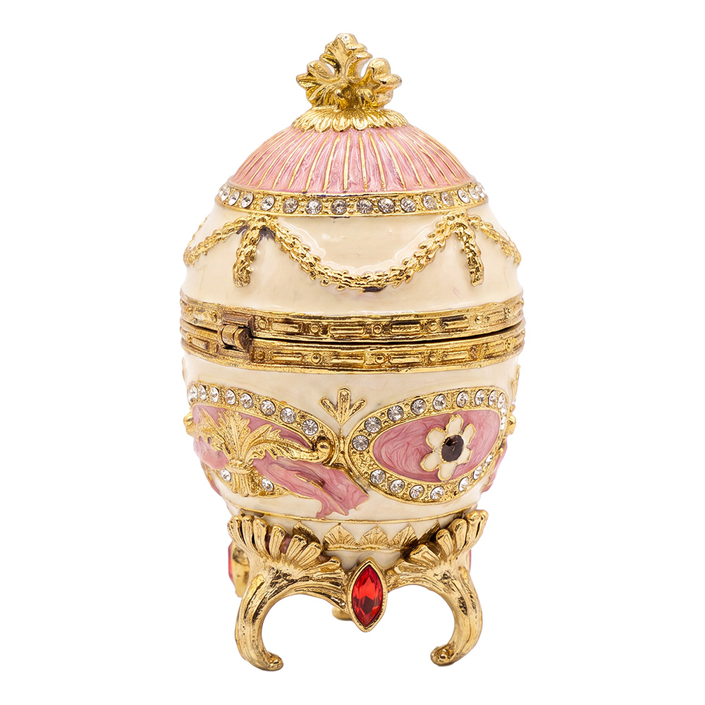 Boîte à bijoux uf Beige Rose Ø 5x9 cm