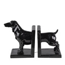 Bookends Set of 2 Dog Black 25x9x15 cm