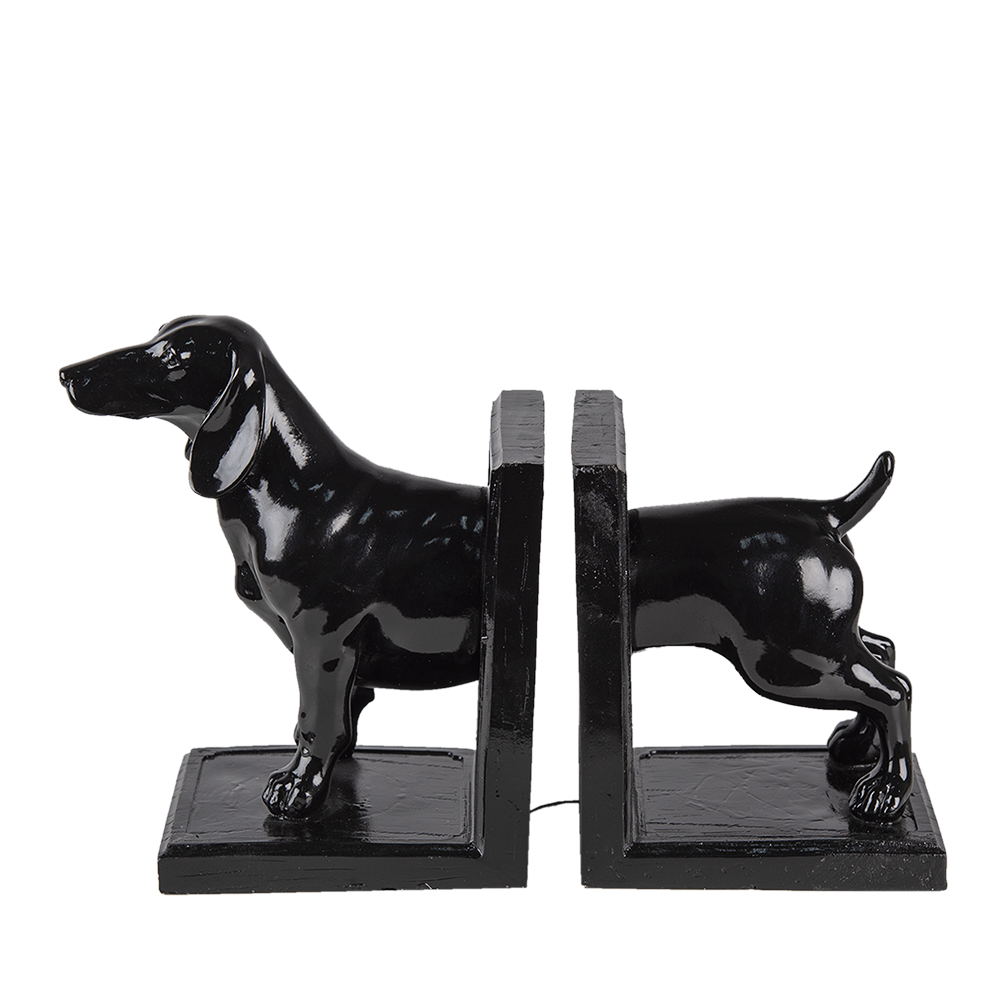 Set fermalibri da 2 Cane Nero 25x9x15 cm