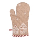 Oven glove Brown White 18x30 cm