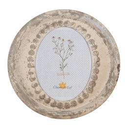 [2F1099] Bilderrahmen Beige Ø 30x4 cm / 18x24 cm