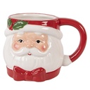 Becher Weiß Rot 13x10x9 cm / 300 ml
