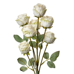 [6PL0391W] Branche de décoration avec fleurs Blanc Vert 8x8x55 cm