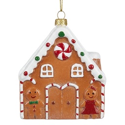 [67093] Boule de Noël Marron Blanc 10x3x12 cm