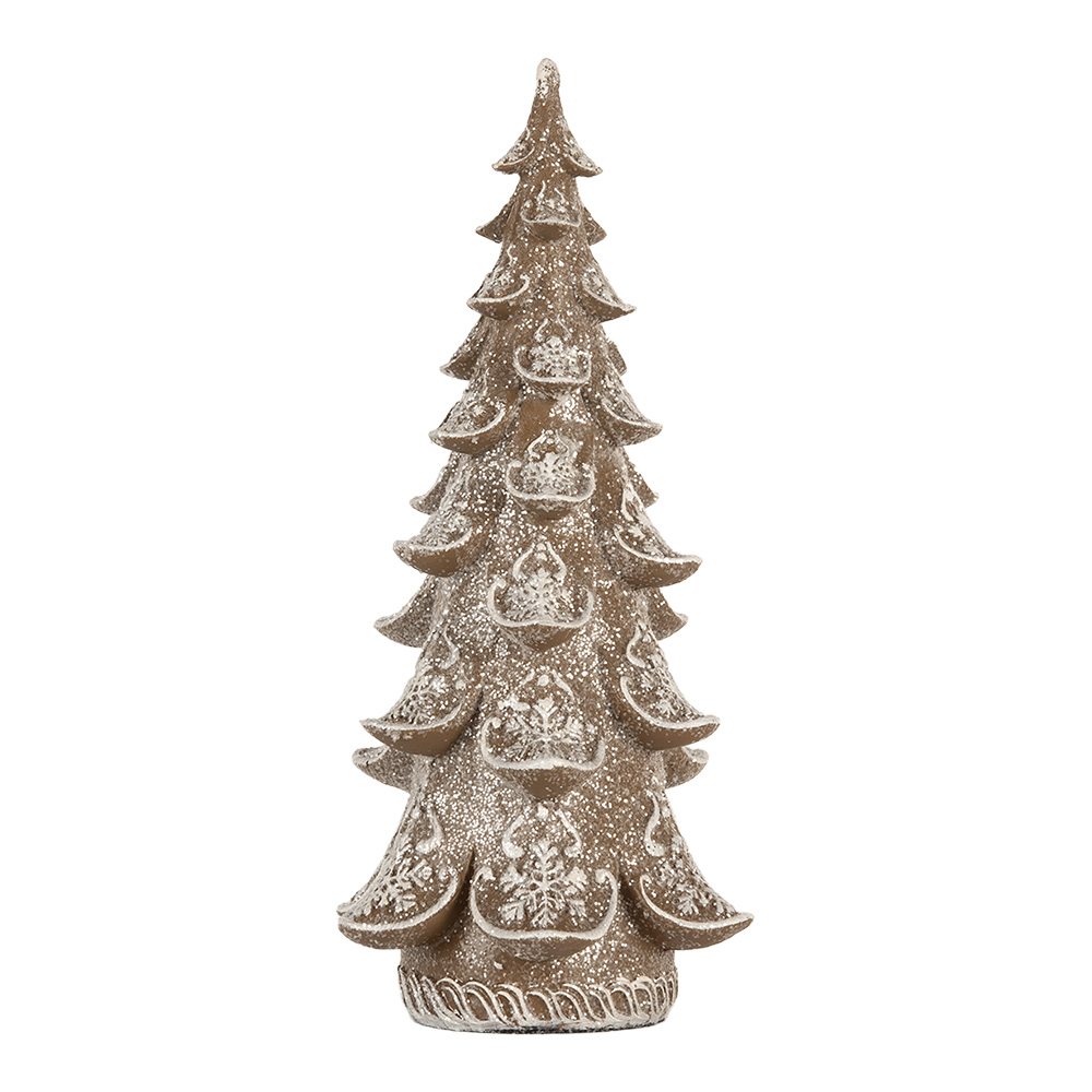 Christmas Decoration Christmas Tree Brown White 12x12x25 cm