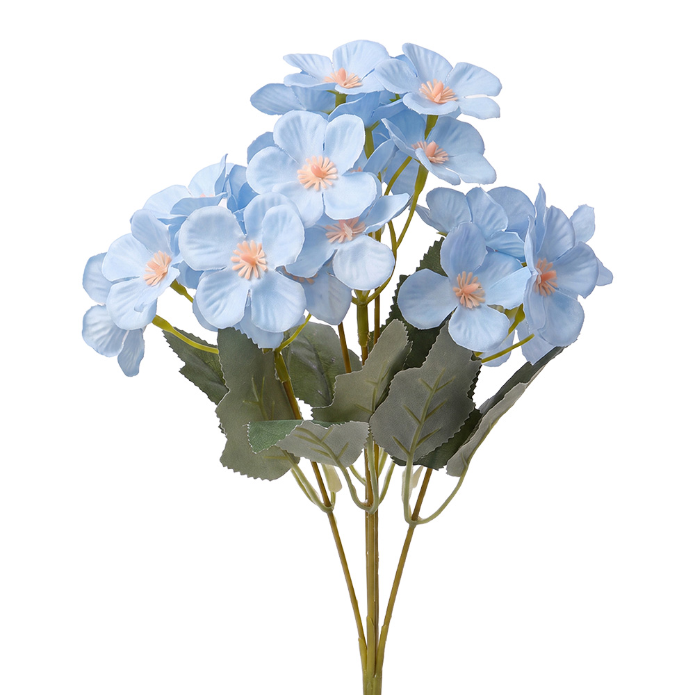 Rami Artificiali Decorativi con fiori Blu Verde 15x15x30 cm