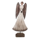 Décoration de Noël Ange Blanc Marron 19x6x42 cm