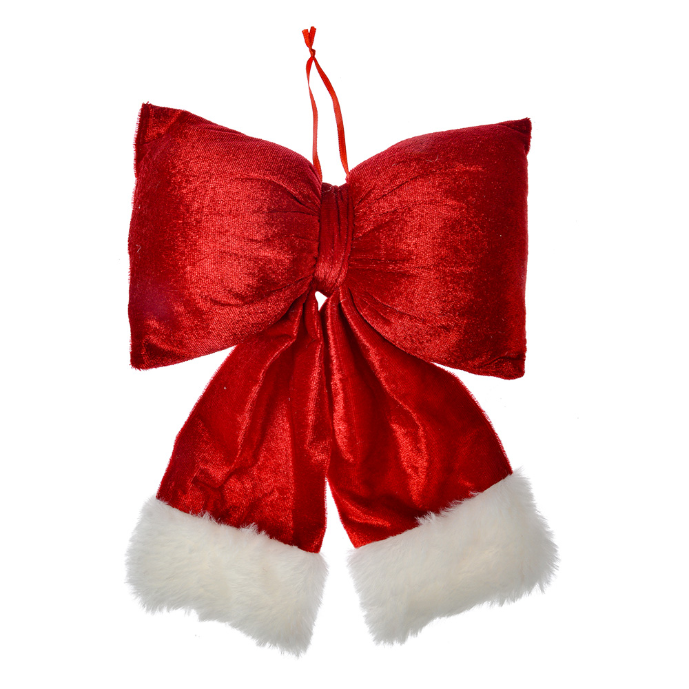 Decorative Bow Red White 22x5x26 cm
