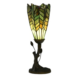 [5LL-6337] Lampe de table Tiffany Vert Ø 15x42 cm E14/max 1x25W
